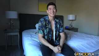 Asian Jock Sean Lee Strokes His Perfect Cock Solo
