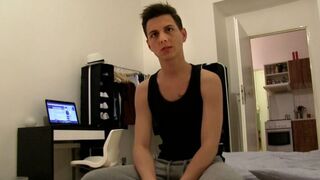 Blindfolded Twink Gets Fucked Hard and Facialized by Debt Dandy