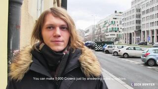 Long-Haired Twink Takes Huge Load in POV Czech Hunter Style