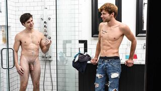 Braun Strokes Next to Dalton in the Bathroom - Straight Turns Gay