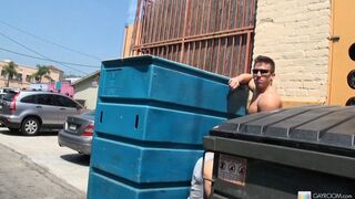 Adam Russo Sucks Cock Between Dumpsters - Hot Gay XXX Action