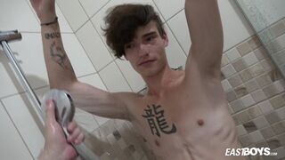 Messy-Haired Hunk Johnny Walsh Cums Hard - EastBoys 18+ Exclusive