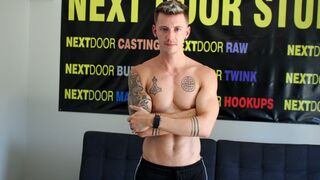 Tattooed Stud Dante Foxx Jerks His Rock-Hard Cock - Neighbor Casting