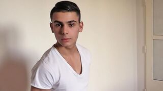HotBrunette Gets Covered in XXX Gay Cum Shots