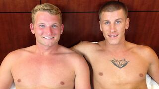 Bo Dakota & Brendon Scott bareback viciously in intense gay sex session.