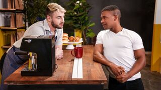 Interracial Coffee Shop Encounter – Adrian Hart Drills Michael Boston’s Hole