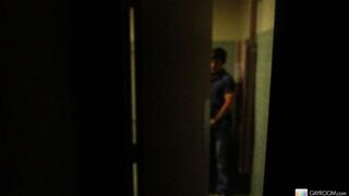 Horny Hottie Tucker Surprises in the Bathroom for HotGayXXX Action