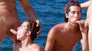 Beach Blowjobs & Facial Fun with Mike Cage, Matthew Ross, Matt Loughton