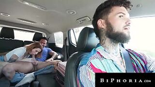 Bi Hunk Duo Spitroasts Sexy Hitchhiker for Wild Fun