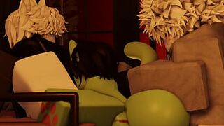 Zombie FemBoy 18+ Cat Gets Double Teamed in Wild Erotic Encounter