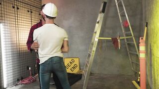 Construction Worker Pounds Twink Senselessly on Job Site - Kyle Brant, Alpha Wolfe