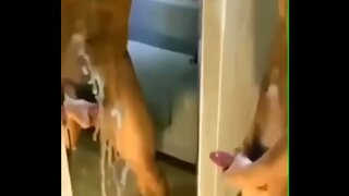 Asian Gay Stud Unleashes Huge Cum Shot on Mirror