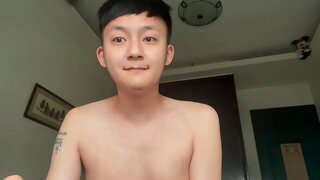 Young 18+ Skinny Asian Guy Masturbates and Cums in Hot AmateurGay Scene