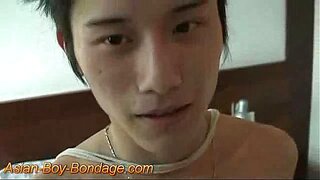 Bound Cute 18+ AsianTwink Cums Hard in BDSM Handjob Scene