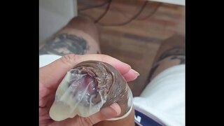 Brazilian Amateur Guy Cums Inside Condom During Steamy Solo Fetish Fun