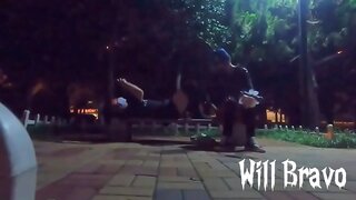 Well-Endowed 18+ Man Fucks Slutty Twink in Public Square Heat