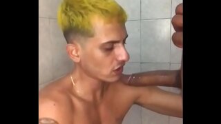 Well-Built Stud Shows Off Big Cock in Thick Interracial Action