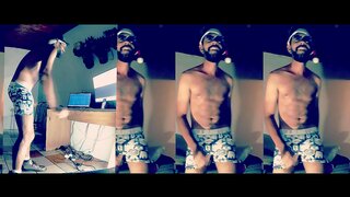 Bearded Brazilian Beefcake Masturbates to 'Freedom' – Epic Big Cock Show
