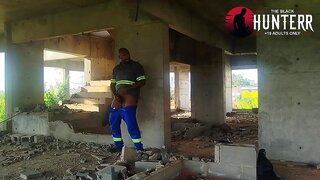 Horny Worker Jerks Off and Cums in Dirty Boots Outdoors