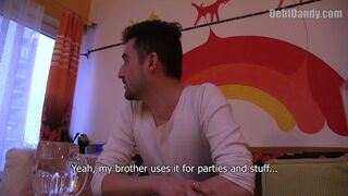 Debt Dandy Repays Loan with Tongue-Tying Blowjob and Tight Anal Action