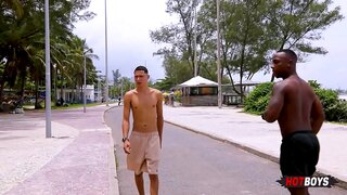 RawGay Fun – Big-Cocked Fan Enjoys Passionate blowjob & Wild Bareback Sex With Black Stud