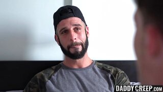 Naughty Tattooed Stepdad Rims and Barebacks His Twink 18+ Stepson