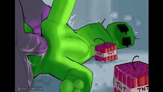 Furry Fun in Minecraft – Gay Warden and Creeper SexAdventure