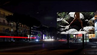 Amateur Gay Guy Masturbates Alone Under Neon BillboardLights