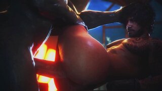 Latino Muscle Men Engage in Hardcore 3D Animated Gay Sex Action