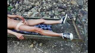 Hot Twink 18+ Jerks Off Outdoors in Steamy Solo Session