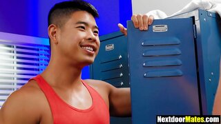 Big Cock Friend Pounds Muscular Asian Jock in Intense Anal Sex