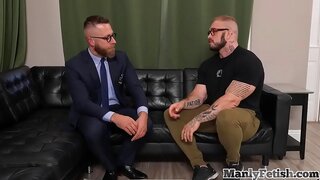 Muscled Tattooed Hunk Gets Mesmerized and Fucked Hard by Counselor