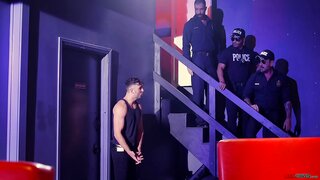 Sexy Cops Enjoy Wild Orgy with Muscular Studs and Double Penetration Thrills