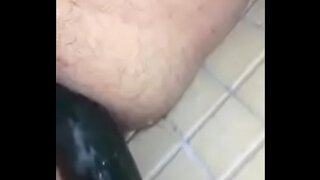 Mexican Man Enjoys DIY Anal Toy Fun with Cucumber