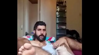 Bearded Muscle Man Enjoys IntenseGayToyPlay Action