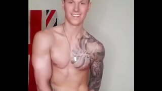 Sexy Man Flexes His Massive Cock in Steamy Solo Gay Session