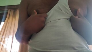 Chubby Dude with Moobs Enjoying Sensual Nipple Play & Solo Fun