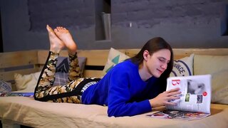 Dennis Boer Slowly Milks His Big UncutDick in SoloGayMasturbationScene
