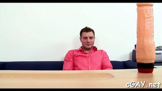 Guy Gets Blasted with Facial Cum Fountain After Hot Anal Sex