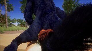 Tiger Fucks Wolf in Wild POV Yiff Session with Footjob & Blowjob Pleasures