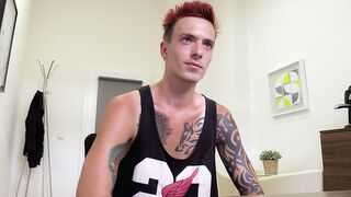 POV Interview – Dyed-Hair Guy Gets Anal Exam and Fucked - Dirty Scout