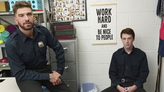 Hot Cop Action – Security Studs Chris & Sebastian Take Down Young 18+ Perps