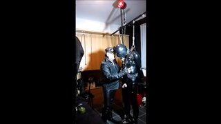Rubber Gimp Endures Intense Electro-StimTraining in BDSM LatexScene