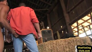 Muscular Stud Sucks and Fists Farmer's Ass in Raw Gay Sex