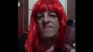 Mark Wright Eagerly Tries Pissing While Swallowing in Hot Bisexual Crossdressing Action
