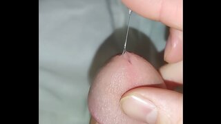 Throbbing Cock Thrills in Messy Edging Session with Intense Cumshot Sounds