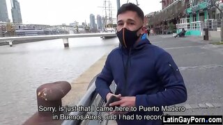 Straight Latin Muscle Guy Turned Out for Money in Hot Gay Sex Scene