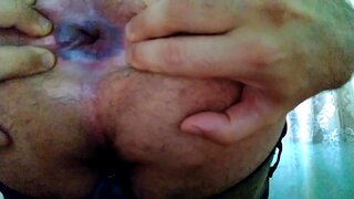 Amateur 18+ Twink's Big Ass in Close-Up Gay Anal'action