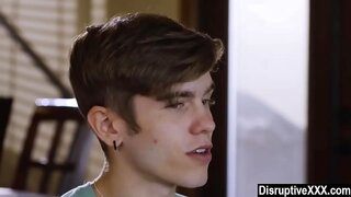 Step Brothers Take Turns With Gay Teen 18+ in Hot Anal Threesome Action