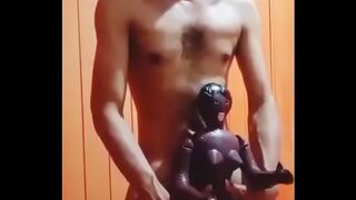 Claus Enjoying Milk in a Hot Solo Gay Masturbation Session